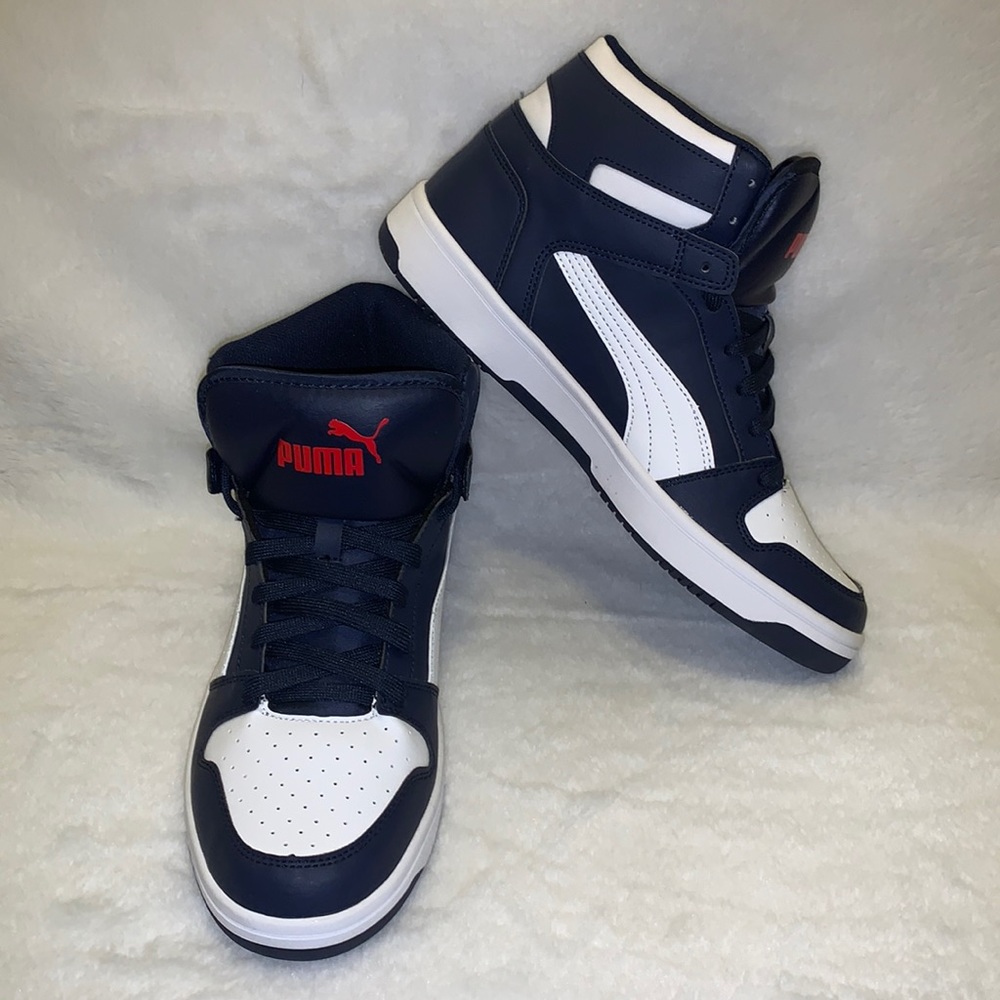 Puma Rebound LayUp SL Men’s Sneakers – Peacoat/White/Red – Size 10.5 (New)